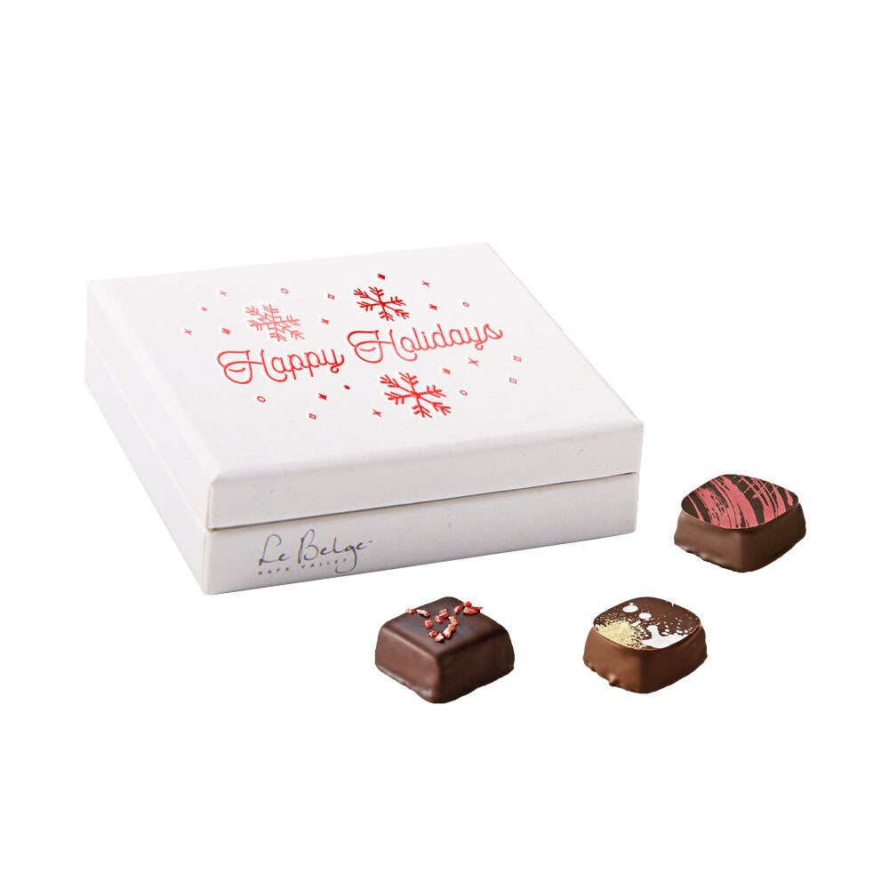 Holiday - White Kraft Studio Box w/ Happy Holidays Hot Stamp 4pc