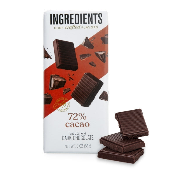 Ingredients - 72% Dark Chocolate Bar 2.75oz