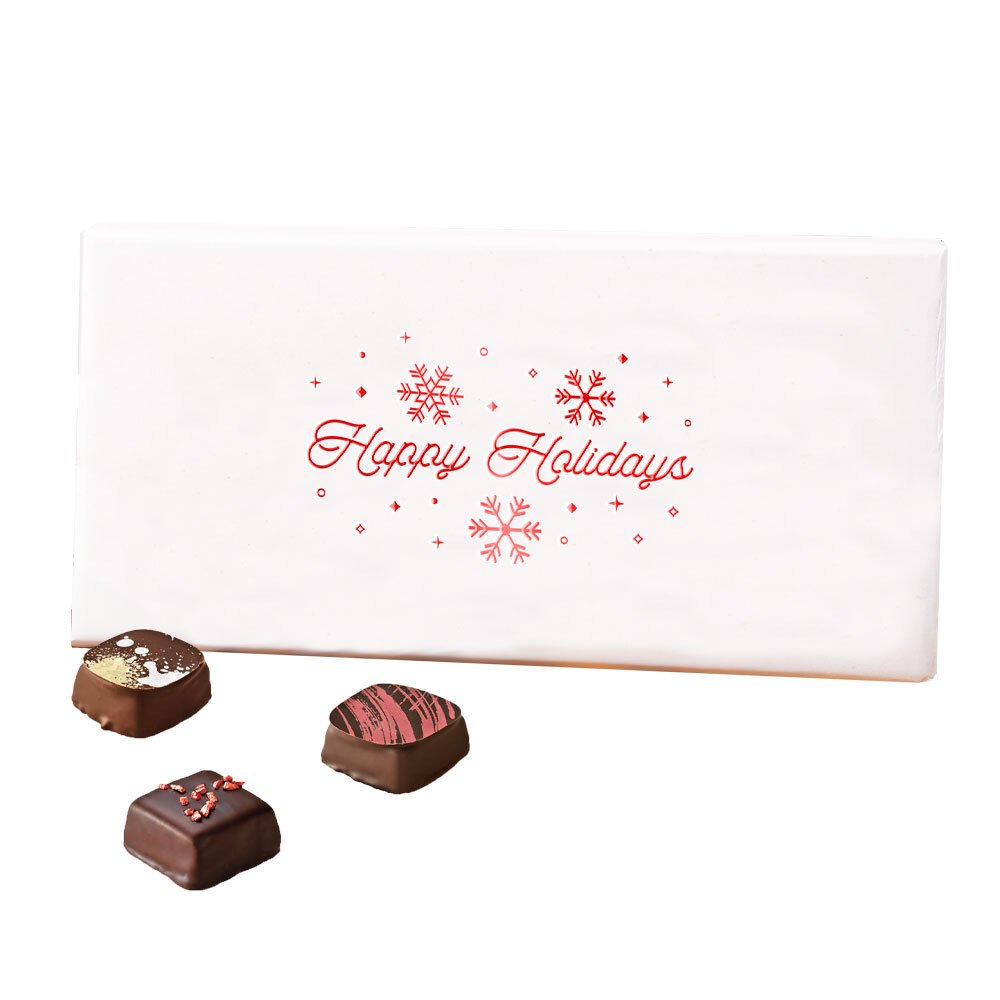 Holiday - White Kraft Studio Box w/ Happy Holidays Hot Stamp 8pc