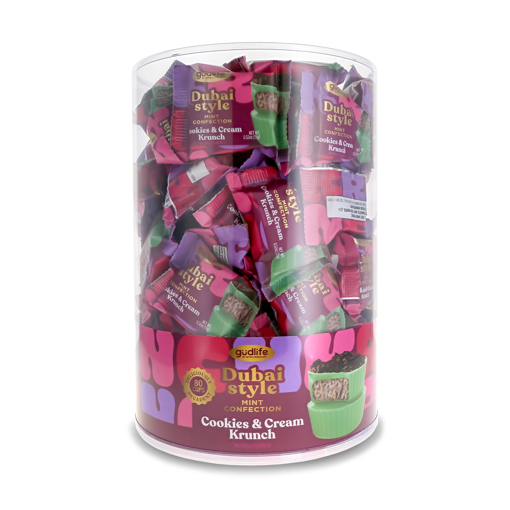 gudlife - Dubai Style Mint Confection Cookies and Cream Cups in Tub 80pc