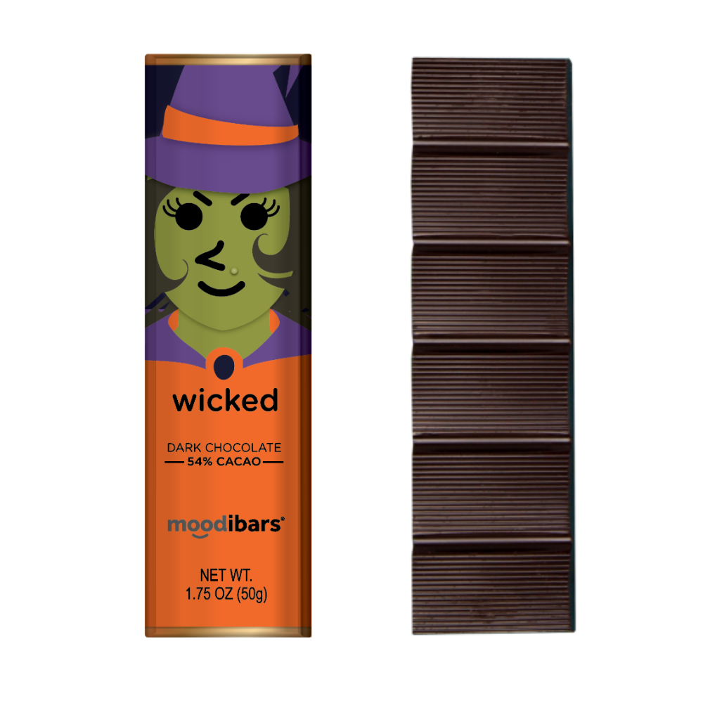 Seasonal Moodibars - wicked - Dark Chocolate 54% Cacao Bar 1.5oz