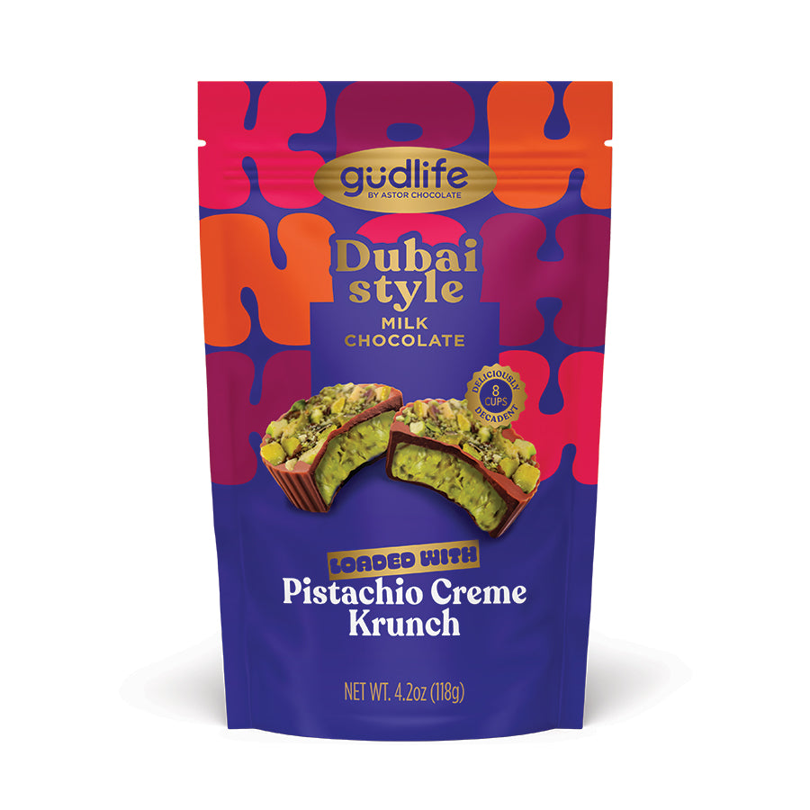 gudlife - Dubai Style Milk Chocolate Pistachio Creme Cups in Bag 4.2oz