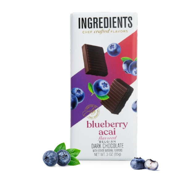 Ingredients - Blueberry Acai Dark Chocolate Bar 2.75oz