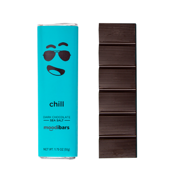 Moodibars - chill - 54% Dark Chocolate Sea Salt Bar 1.5oz