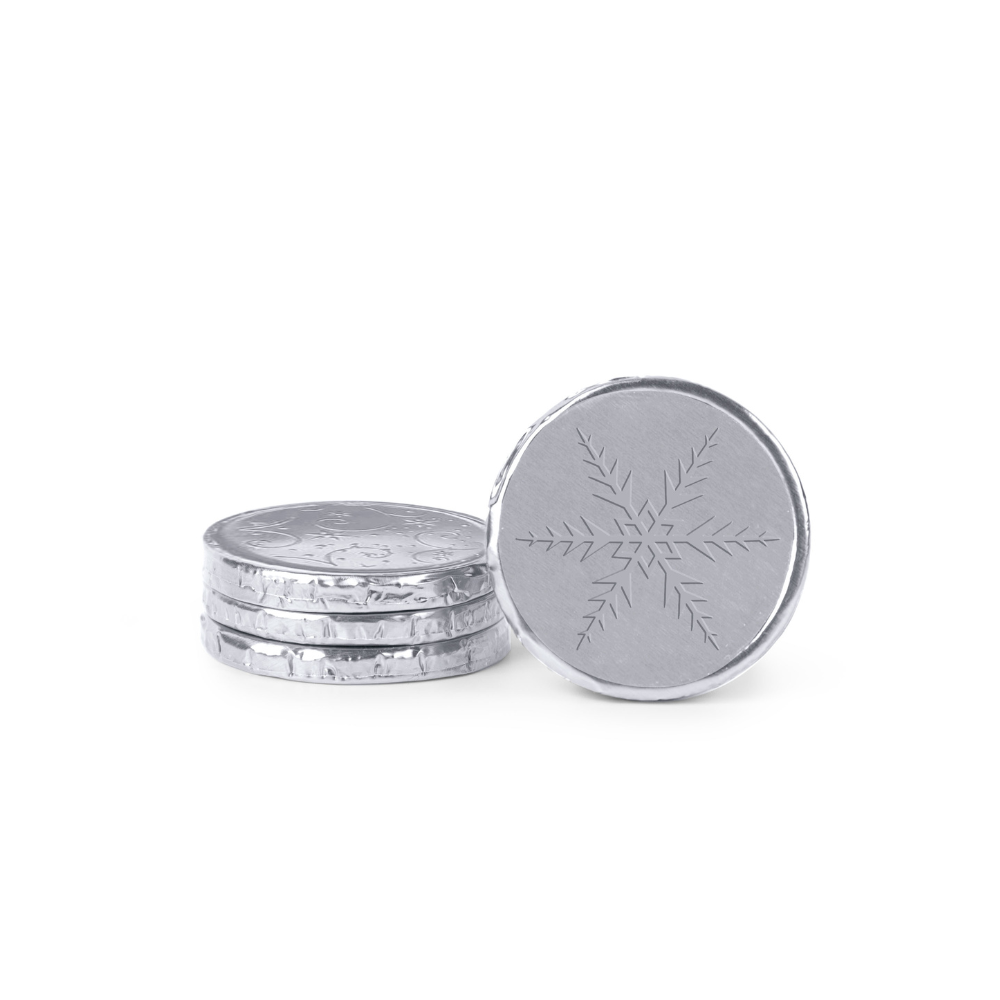 Holiday - Silver Holiday Milk Chocolate Coins (Bulk)