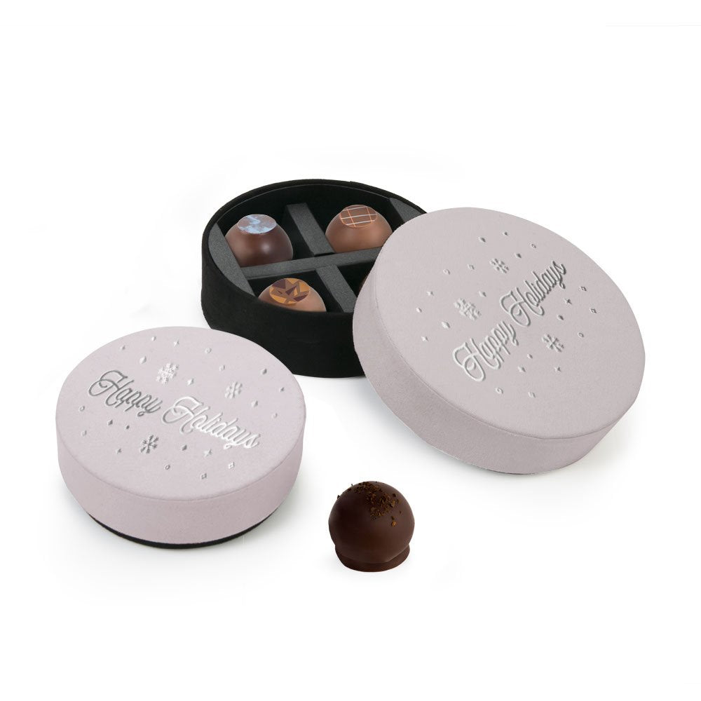 Holiday - Le Belge Eclipse Box with Happy Holidays Hot Stamp 4pc