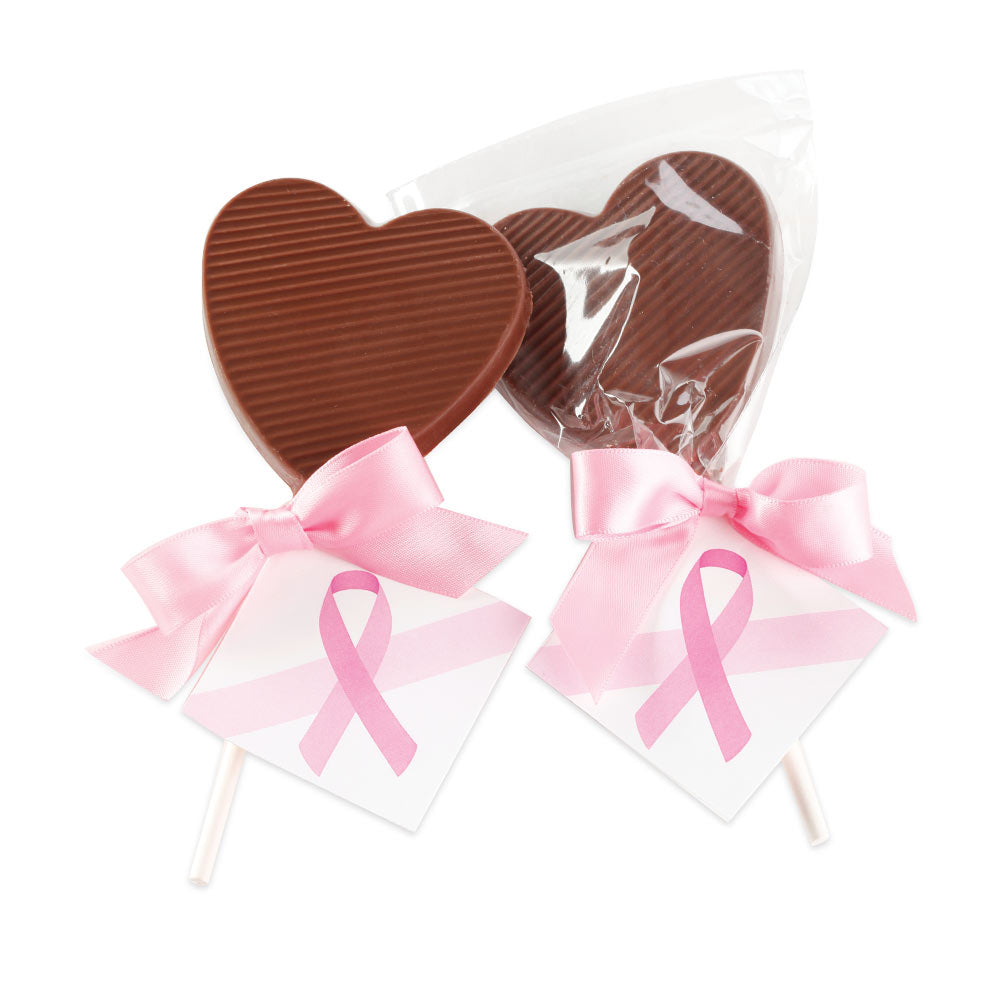 Fall Collection - Breast Cancer Awareness Chocolate Heart Lollipop