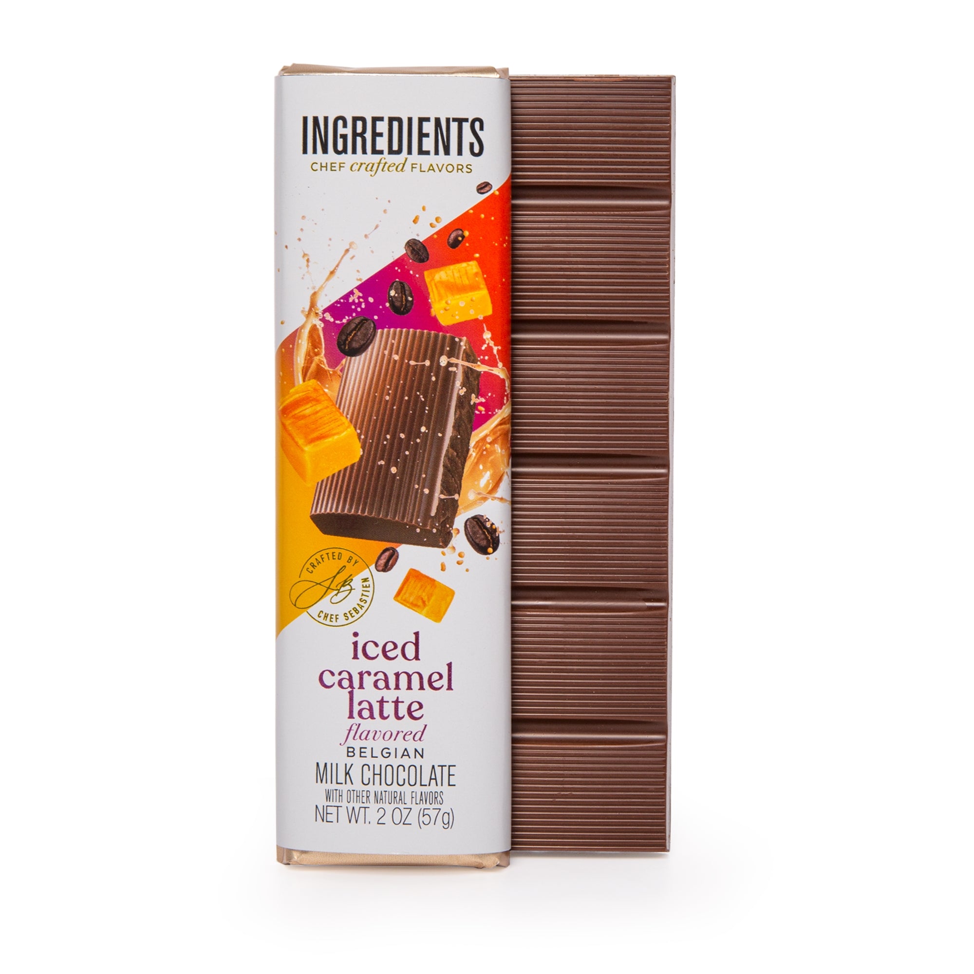Ingredients - Iced Caramel Latte Milk Chocolate Bar 1.75oz