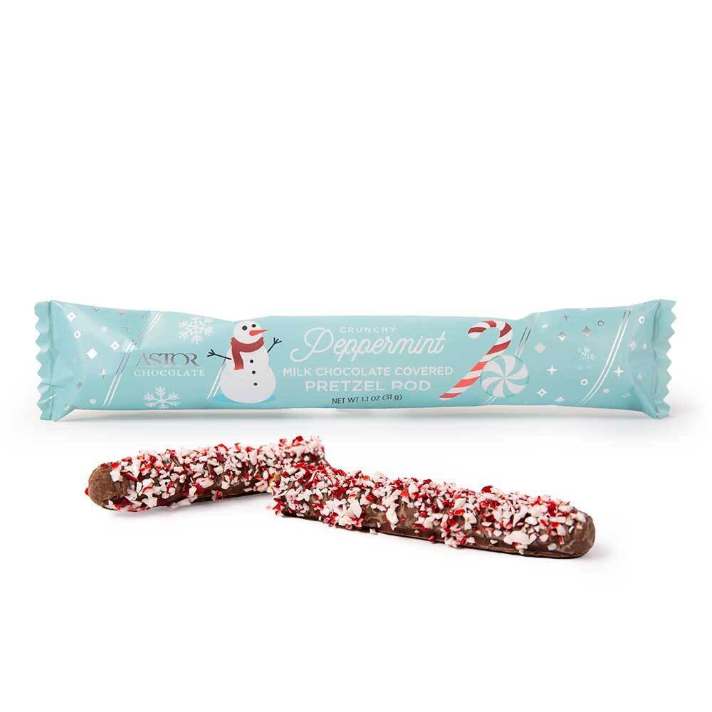 Holiday - Milk Chocolate Peppermint Pretzel Rod 1pc