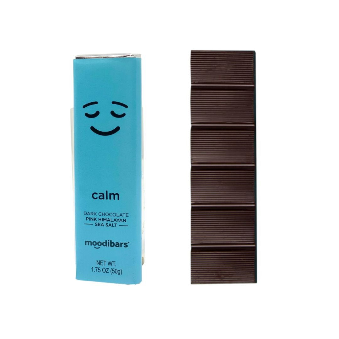 Moodibars - calm - Dark Chocolate Pink Himalayan Sea Salt Bar 1.5oz