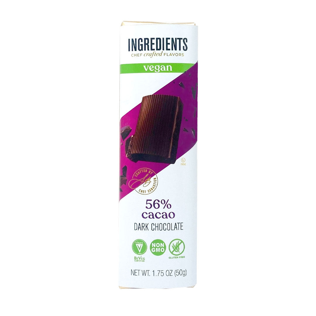 Ingredients - 56% Vegan/Gluten-Free Dark Chocolate Bar 1.5oz