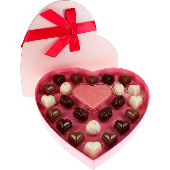 24pc Assorted Truffles and Heart Plaque Box