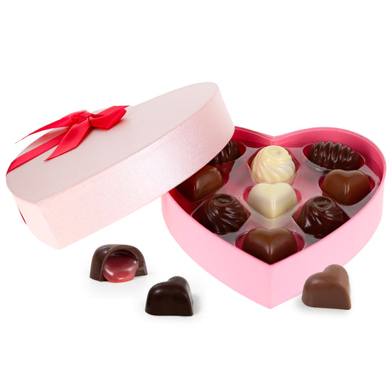 9pc Assorted Truffles Heart Box