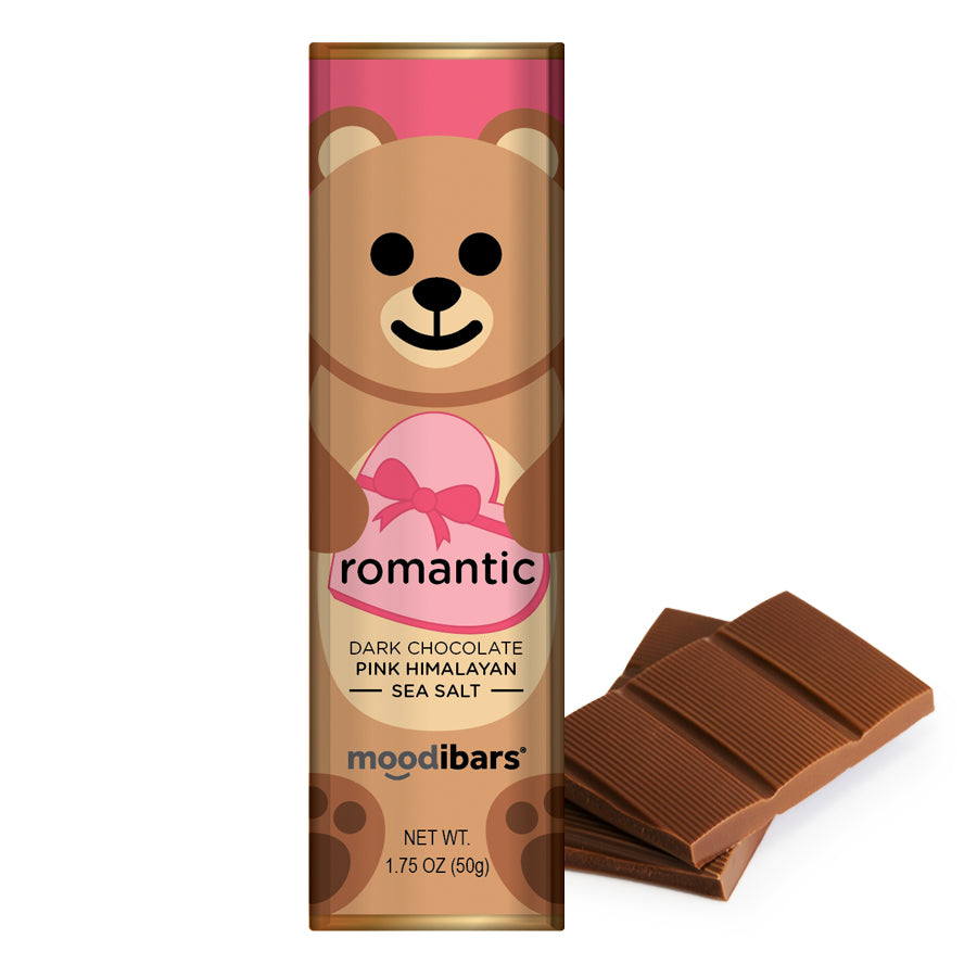 Seasonal Moodibars - romantic - Pink Himalayan Sea Salt Dark Chocolate Bar 1.75oz