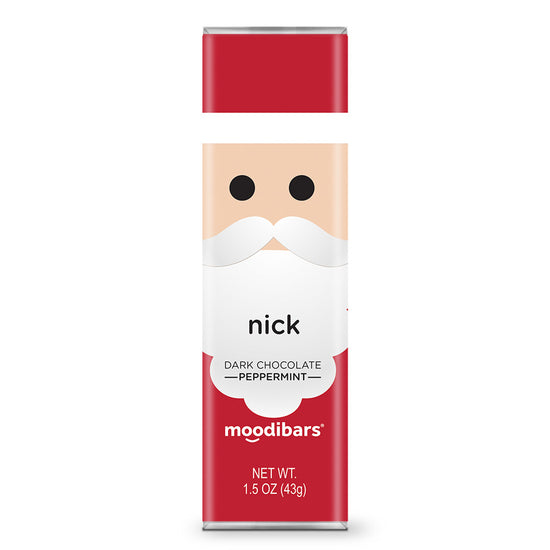 Seasonal Moodibars - nick - Dark Peppermint Chocolate Bar 1.5oz