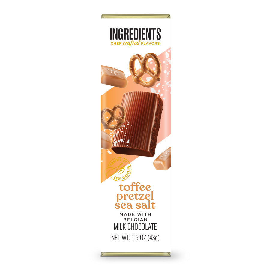 Ingredients - Milk Chocolate Toffee Pretzel Sea Salt Bar 1.5oz