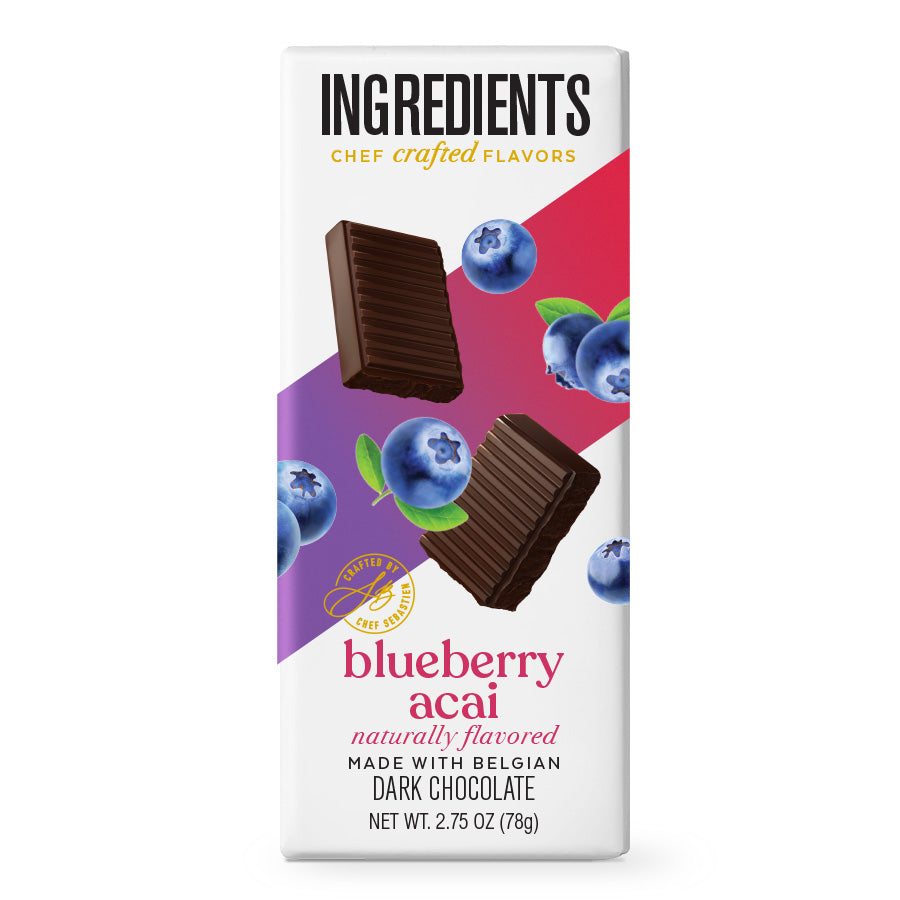 Ingredients - Blueberry Acai Dark Chocolate Bar 2.75oz