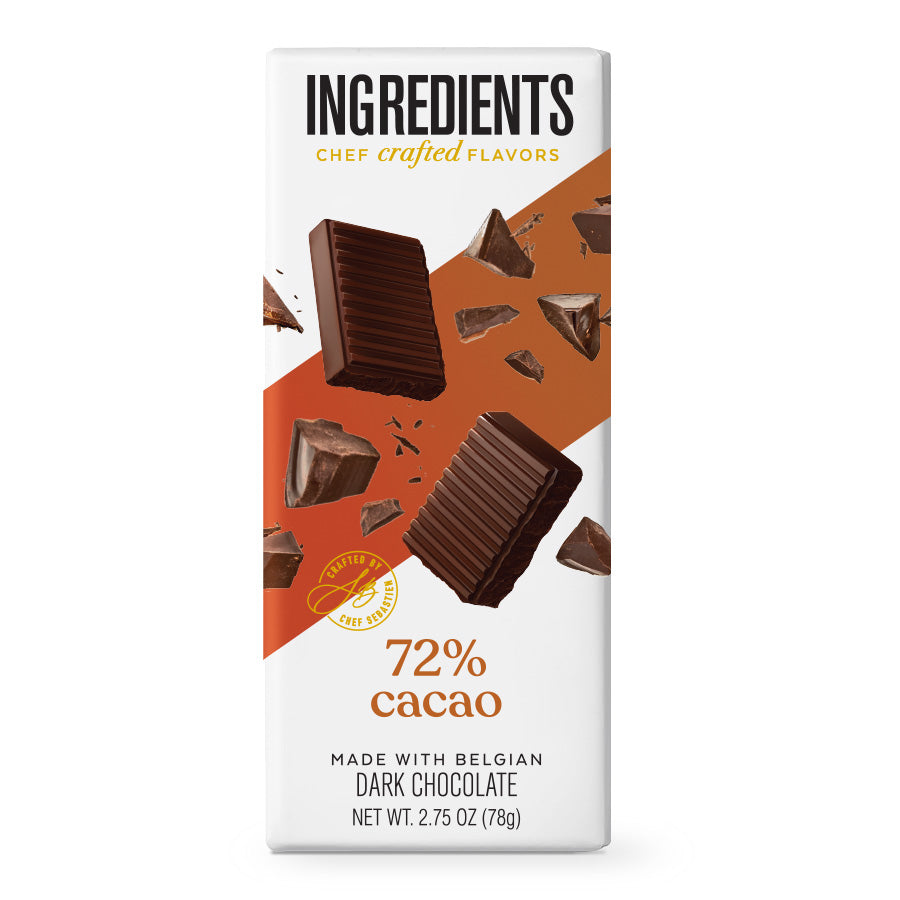 Ingredients - 72% Dark Chocolate Bar 2.75oz