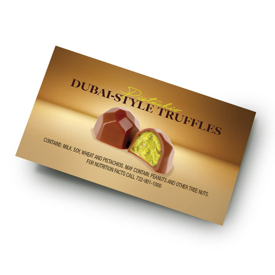 Dubai Style - Milk Chocolate Pistachio Creme Truffles in a Deco Box 2pc