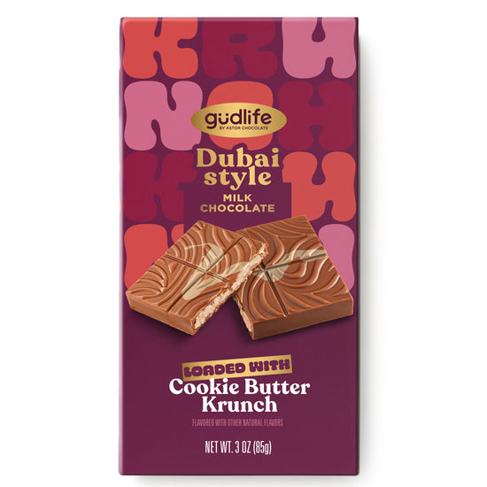 gudlife - Dubai Style Milk Chocolate Cookie Butter Krunch Bar 3oz