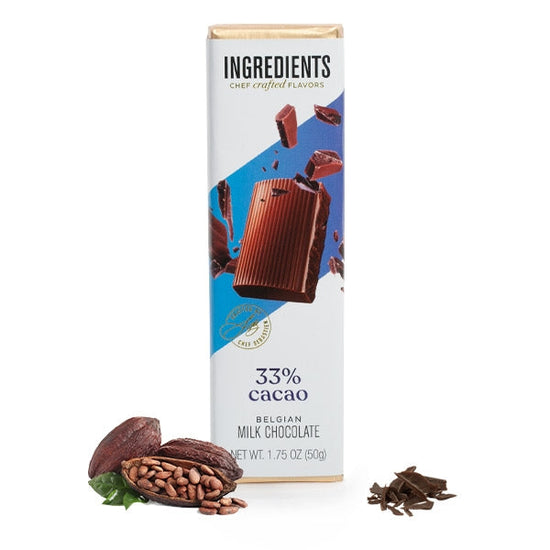 Ingredients - 33% Cacao Milk Chocolate Bar 1.75oz