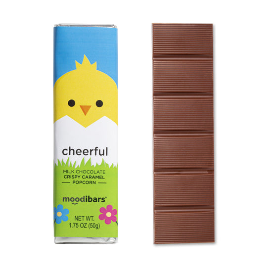 Seasonal Moodibars - cheerful - Milk Chocolate Crispy Caramel Popcorn Bar 1.75oz