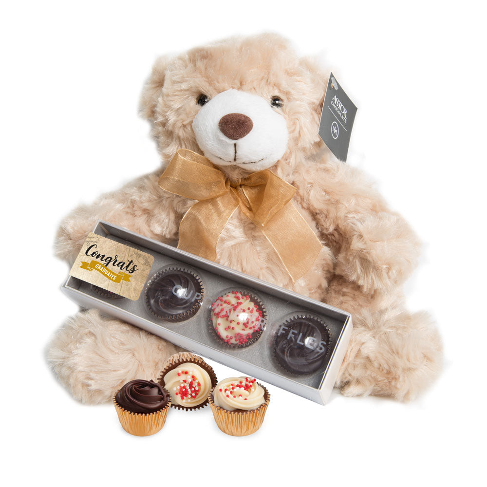 Commencement - Congrats Teddy Bear w/ Cupcake Truffle Box