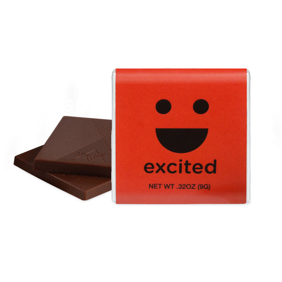 Moodibars - excited - Milk Toffee Crunch Deluxe Chocolate Squares 1.75 in.