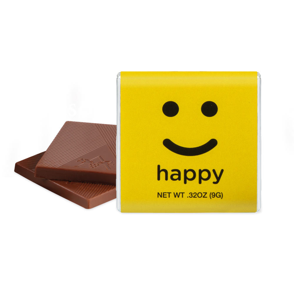 Moodibars - happy - Milk Deluxe Chocolate Squares 1.75 in.