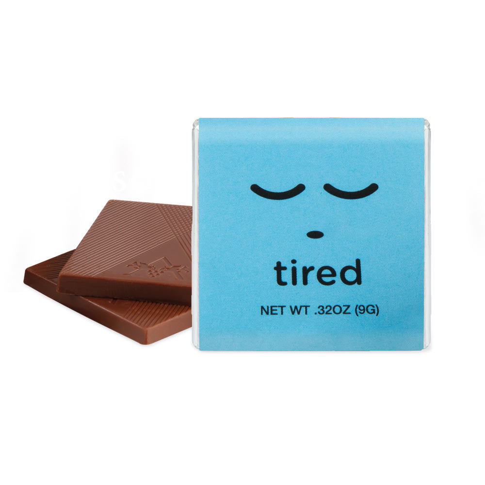 Moodibars - tired - Espresso Dark Deluxe Chocolate Squares 1.75 in.