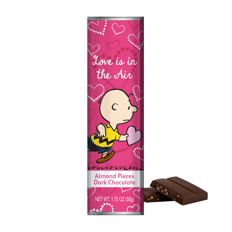 Seasonal Peanuts - Valentines Day - Dark Almond Chocolate Bar 1.75oz