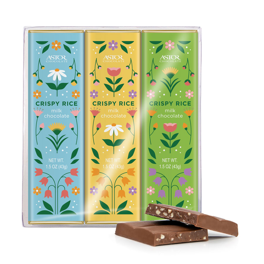Spring - Crispy Rice Milk Chocolate 1.5oz Bars (3-Bar Pack)