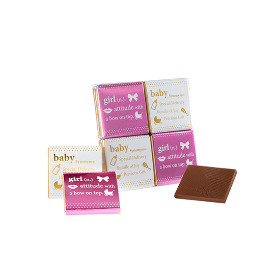 Baby Girl - Deluxe Milk Chocolate Squares Gift Pack 8pc