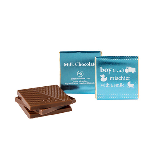 Baby Boy - Deluxe Milk Chocolate Squares 1.75 in.