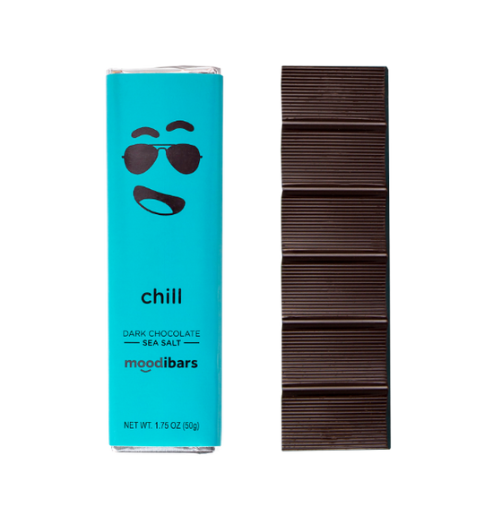 Moodibars - chill - 54% Dark Chocolate Sea Salt Bar 1.75oz