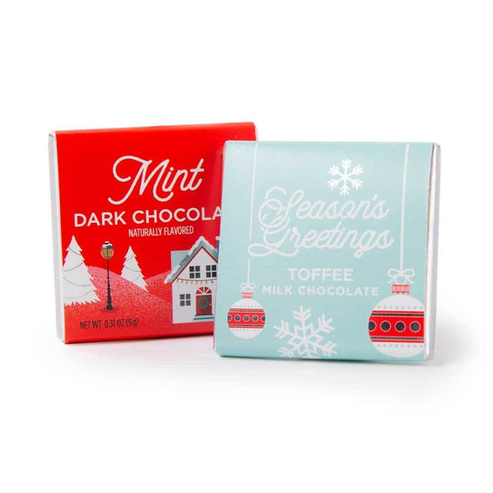 Holiday - Deluxe Thins Dark Chocolate Peppermint & Milk Chocolate Toffee Mixed Case 1.75"