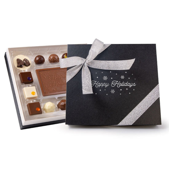 Holiday - Classic Elite Assorted Truffles 15pc and Happy Holidays Plaque