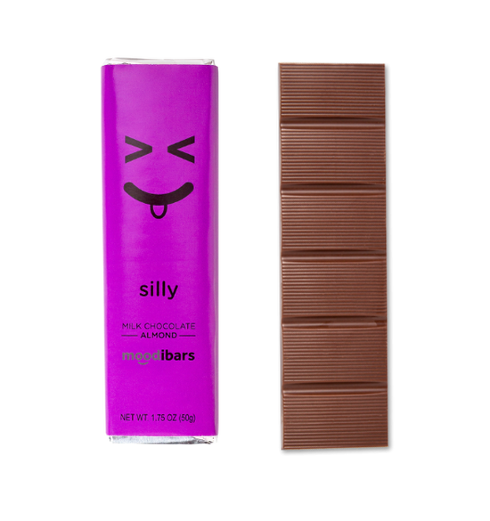 Moodibars - silly - Milk Chocolate Crunchy Almond Bar 1.75oz