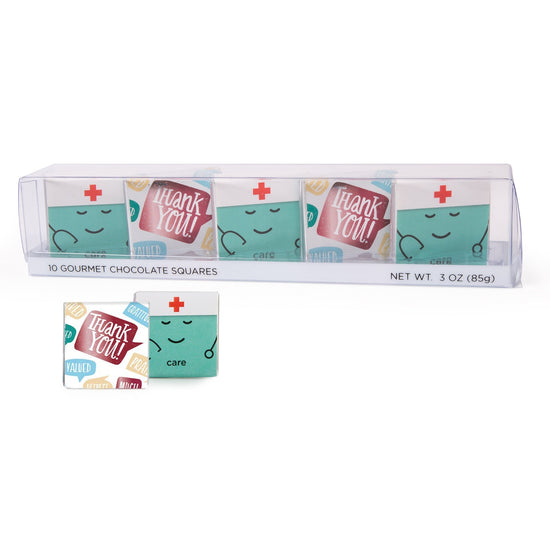 Thank You - Showcase with Care and Thank You Nurses Deluxe Chocolate Thins 10pc