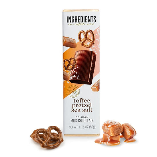 Ingredients - Milk Chocolate Toffee Pretzel Sea Salt Bar 1.75oz