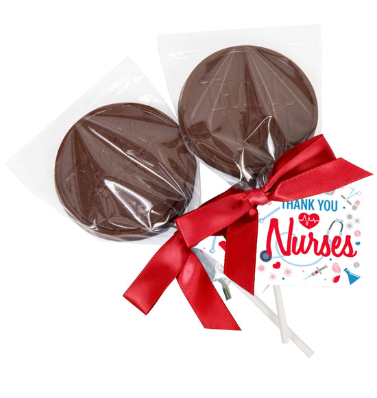 Thank You Nurses - Milk Chocolate Lollipop with a Hangtag