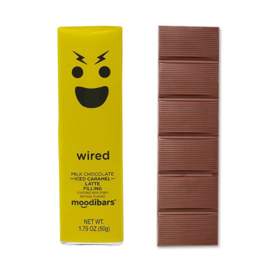 Moodibars - wired - Milk Chocolate Iced Caramel Latte Filled Bar 1.75oz